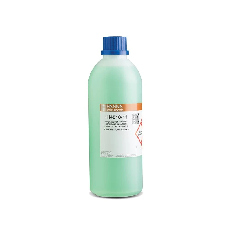 Fluoride ISE 1 ppm Standard Solution HI4010-11 with TISAB II, 500 mL | EnvMart
