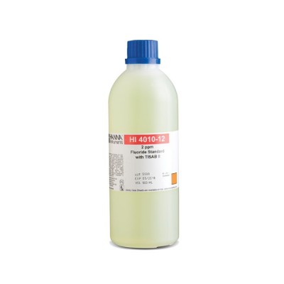 Fluoride ISE 2 ppm Standard Solution with TISAB II 500 mL HI4010-12 | EnvMart