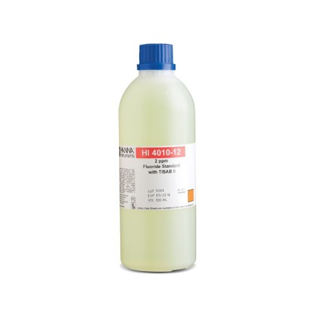Fluoride ISE 2 ppm Standard Solution with TISAB II 500 mL HI4010-12 | EnvMart