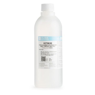 HI70630L Acidic Cleaning Solution for Grease and Fats 500 mL | Laboratory pH Electrode Cleaner | EnvMart
