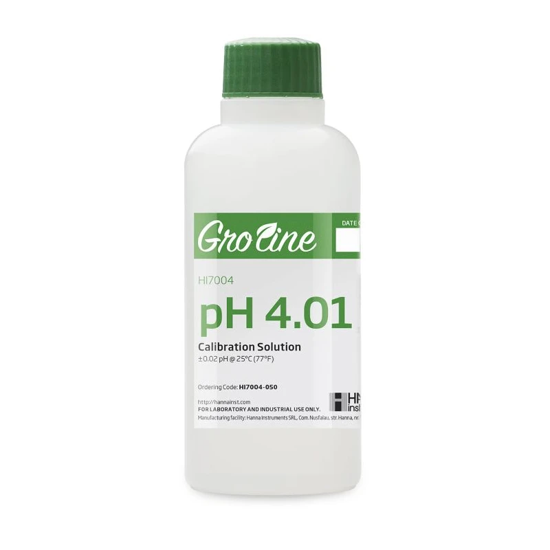 GroLine HI7004-050 pH 4.01 Calibration Buffer 500 mL, NIST, Certificate of Analysis | EnvMart