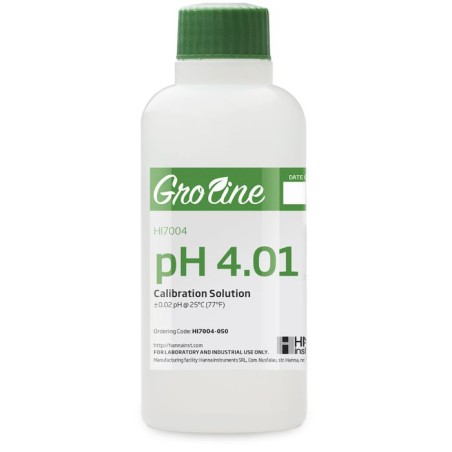 GroLine HI7004-050 pH 4.01 Calibration Buffer 500 mL, NIST, Certificate of Analysis | EnvMart