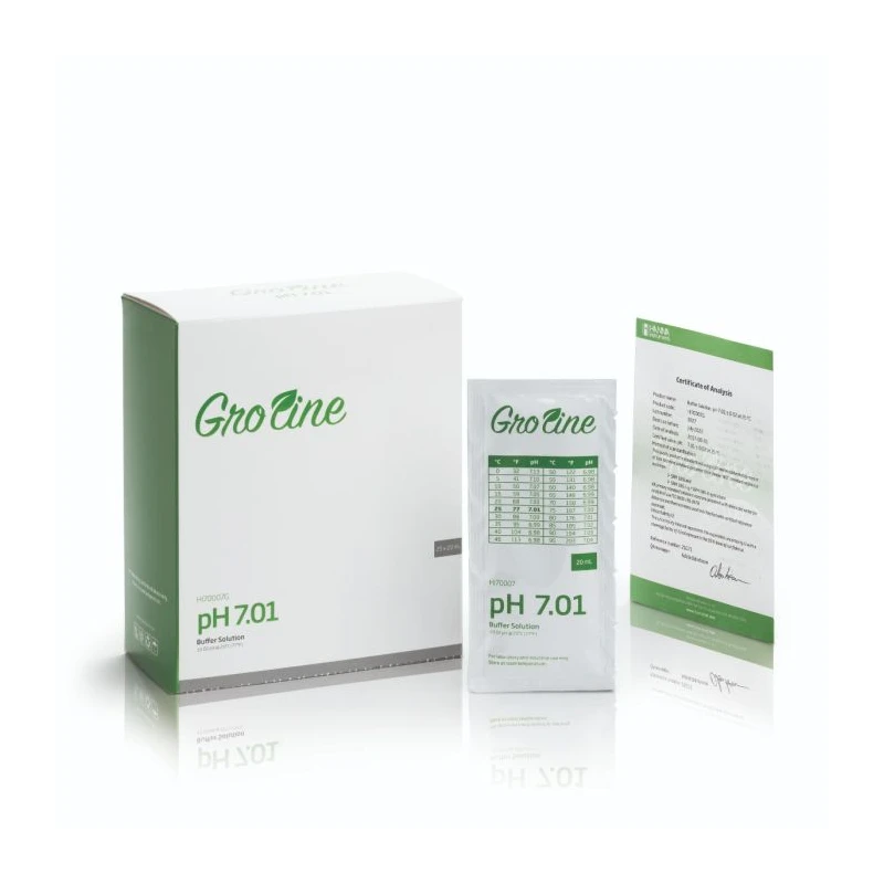 GroLine HI70007G pH 7.01 Buffer Sachets with Certificate of Analysis, 25 x 20 mL | EnvMart