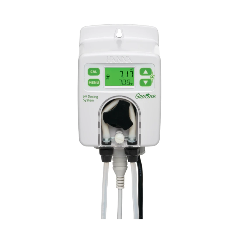 GroLine HI981412 pH Dosing System Meter, Peristaltic Pump, Panel Flow Cell Kit | EnvMart