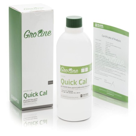 GroLine HI5036-023 Quick Cal pH/EC/TDS Calibration Solution 230 mL, pH 6.86, 5.00 mS/cm | EnvMart