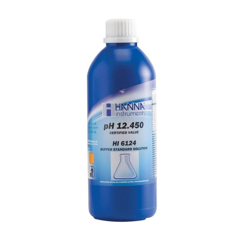 HI6124 pH 12.450 Calibration Buffer Solution, 500 mL, Millesimal, ±0.002 Accuracy | EnvMart