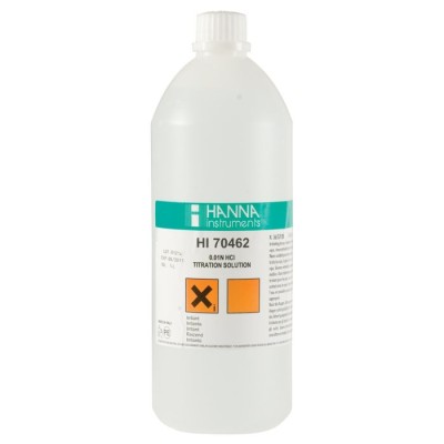Hydrochloric Acid 0.01N Titrant Solution HI70462, 1L Bottle for Laboratory Acid-Base Titrations | EnvMart