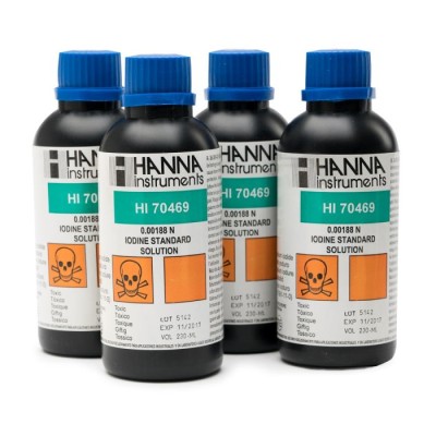Iodine Standard Solution 0.00188 N, 4 x 250 mL, Redox/Iodometric Titration Reagent HI70469 | EnvMart
