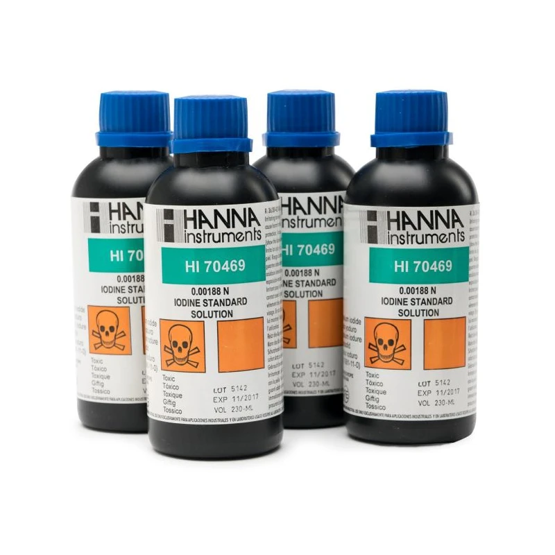 Iodine Standard Solution 0.00188 N, 4 x 250 mL, Redox/Iodometric Titration Reagent HI70469 | EnvMart