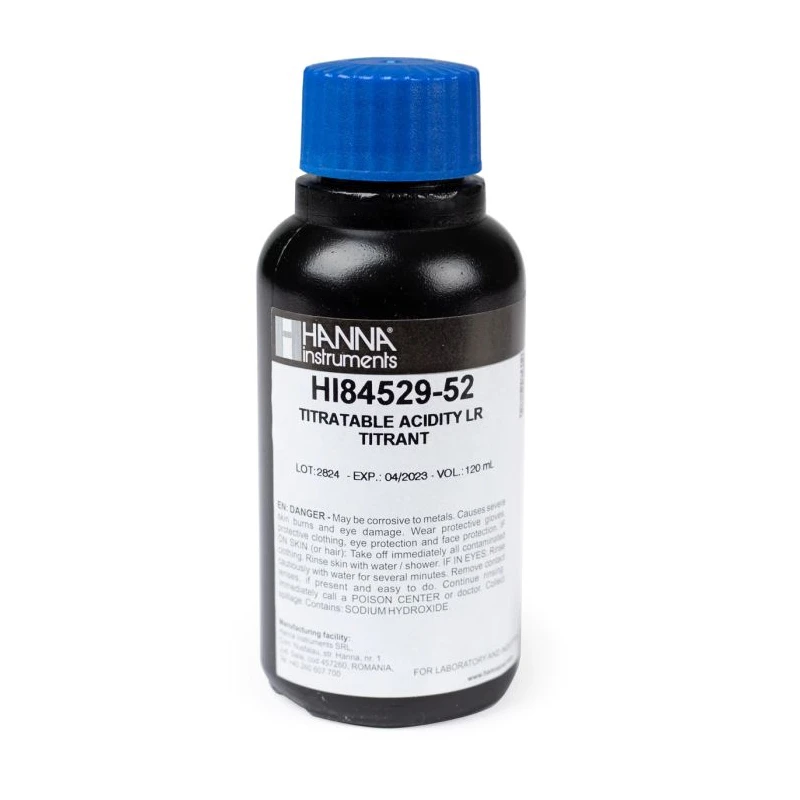 Low Range 50 Titrant HI84529-52, 120 mL for Dairy Titratable Acidity | EnvMart