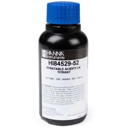 Low Range 50 Titrant HI84529-52, 120 mL for Dairy Titratable Acidity | EnvMart