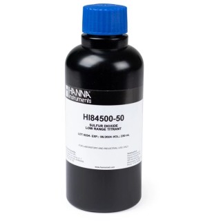 Low Range Titrant HI84500-50 for Sulfur Dioxide Mini Titrator, 230 mL, 1.0–40.0 ppm SO₂ | EnvMart