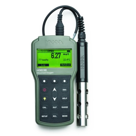 HI98198 Waterproof Optical Dissolved Oxygen Meter, 10m Cable, IP67 | EnvMart