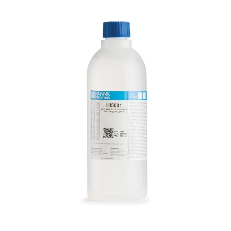 Hanna HI5001 pH 1.00 Technical Calibration Buffer 500 mL ±0.01 pH | EnvMart