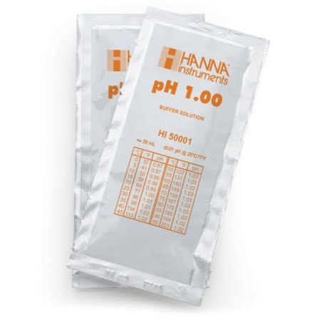HI50001-02 pH 1.00 Technical Calibration Buffer Sachets 25 x 20 mL, ±0.01 pH, NIST Traceable | EnvMart