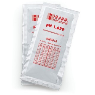 pH 1.679 Millesimal Buffer Solution HI60016-02, 25 x 20 mL Sachets, ±0.002 pH, Certificate of Analysis | EnvMart