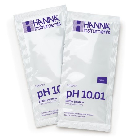 HI70010P pH 10.01 Calibration Buffer Sachets, 25 x 20 mL, ±0.01 pH Accuracy | EnvMart