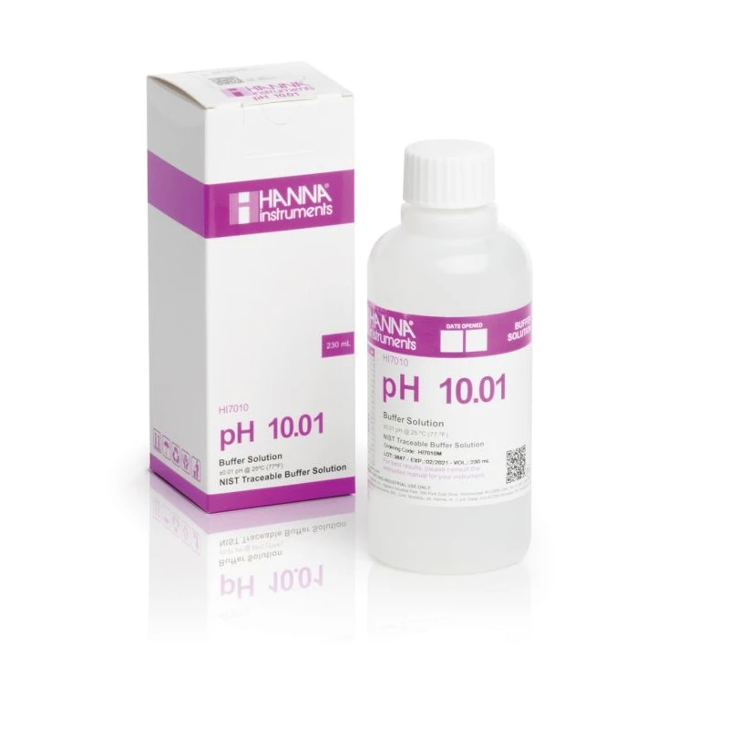 Hanna HI7010M pH 10.01 Calibration Solution 230 mL ±0.01 pH Buffer | EnvMart