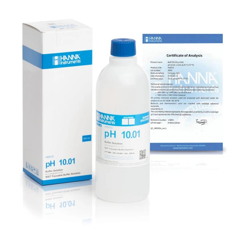 pH 10.01 Technical Calibration Buffer 500 mL ±0.01 Accuracy, NIST | EnvMart