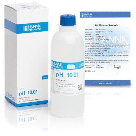 pH 10.01 Technical Calibration Buffer 500 mL ±0.01 Accuracy, NIST | EnvMart