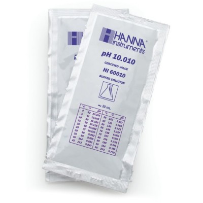 HI60010-02 pH 10.010 Millesimal Buffer Solution 25 x 20 mL Sachets ±0.002 pH Accuracy | EnvMart