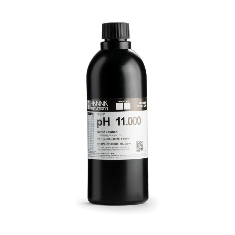 HI6011 pH 11.000 Calibration Buffer Solution, 500 mL, ±0.002 pH Accuracy | EnvMart
