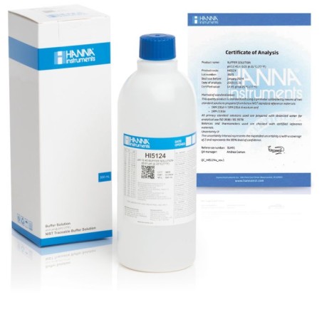 Hanna Instruments HI5124 pH 12.45 Calibration Buffer 500 mL, NIST Traceable | EnvMart