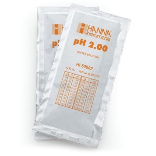 pH 2.00 Calibration Buffer Sachets HI50002-02, 25 x 20 mL, NIST Traceable | EnvMart