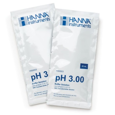 Technical pH 3.00 Calibration Buffer HI50003-02, 25 x 20mL Sachets, ±0.01 pH | EnvMart
