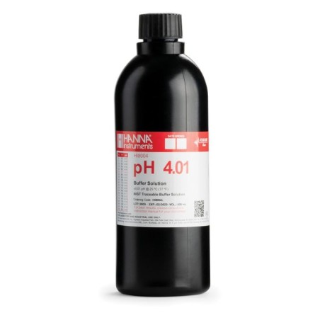 HI8004L/C pH 4.01 Calibration Buffer Solution 500 mL, Certificate of Analysis, FDA Bottle | EnvMart