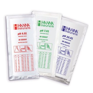 Hanna Instruments HI77400C pH 4.01 & 7.01 Calibration Buffer Sachets 20mL x 5 Each | EnvMart