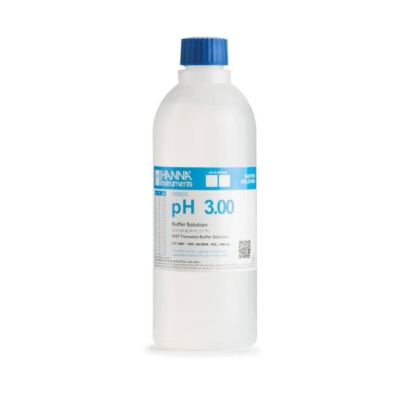 Hanna Instruments HI5003 Technical Calibration Buffer pH 3.00 ±0.01, 500 mL | EnvMart