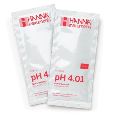HI70004C pH 4.01 Calibration Buffer Sachets, 25 x 20 mL, Certificate of Analysis | EnvMart