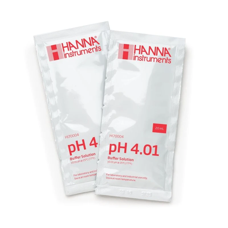 HI70004C pH 4.01 Calibration Buffer Sachets, 25 x 20 mL, Certificate of Analysis | EnvMart