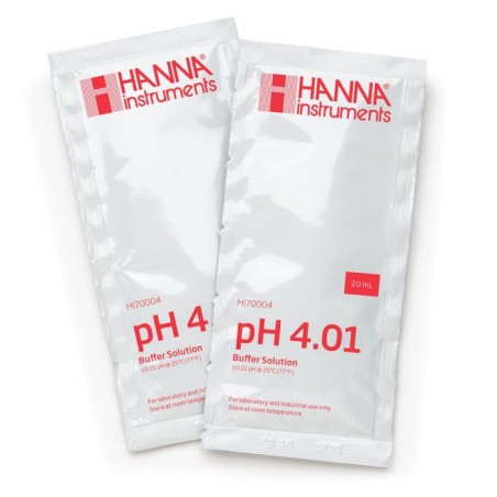 HI70004C pH 4.01 Calibration Buffer Sachets, 25 x 20 mL, Certificate of Analysis | EnvMart