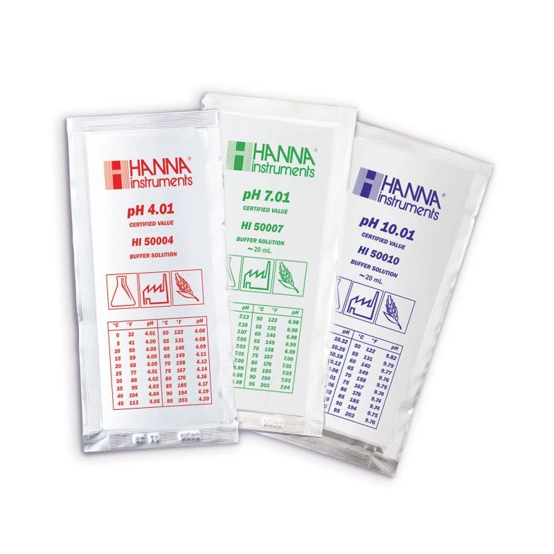 Hanna HI70004P pH 4.01 Calibration Buffer Sachets 25 x 20 mL ±0.01 pH Accuracy | EnvMart