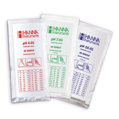 Hanna HI70004P pH 4.01 Calibration Buffer Sachets 25 x 20 mL ±0.01 pH Accuracy | EnvMart