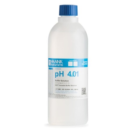 Hanna Instruments HI5004 Technical Calibration Buffer pH 4.01, 500 mL, ±0.01 pH Accuracy | EnvMart