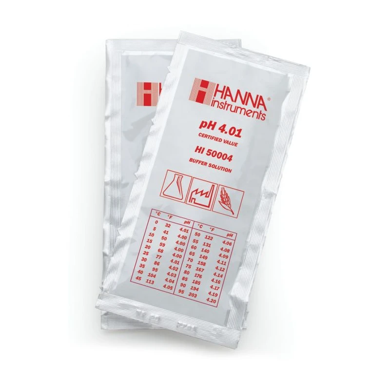 HI50004-01 pH 4.01 Technical Calibration Buffer Sachets 10x20 mL Accuracy ±0.01 pH | EnvMart