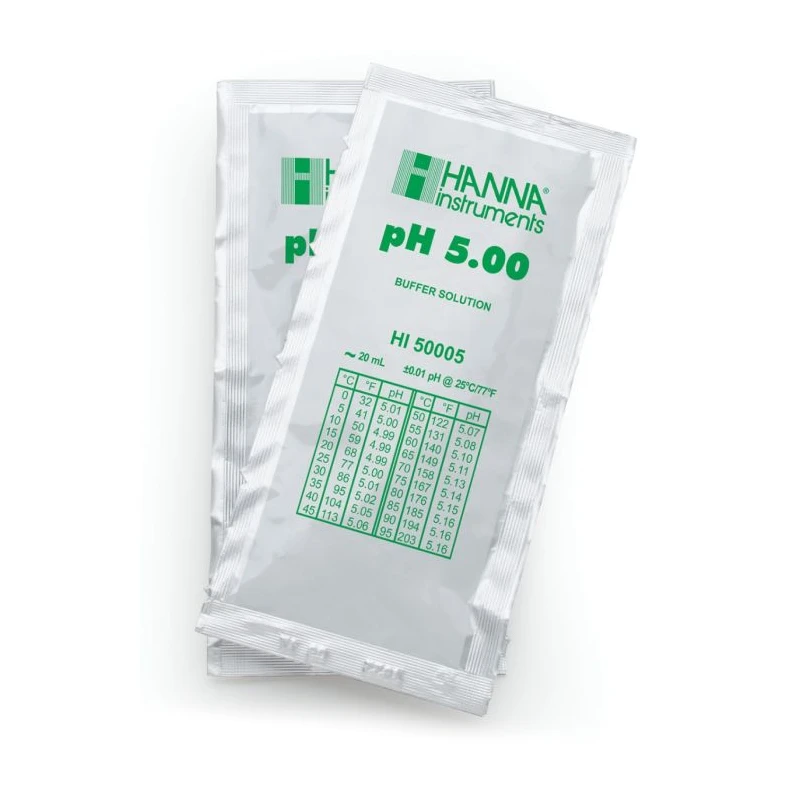 Technical Calibration Buffer Sachets pH 5.00 HI50005-02, NIST Traceable, 25 x 20 mL | EnvMart