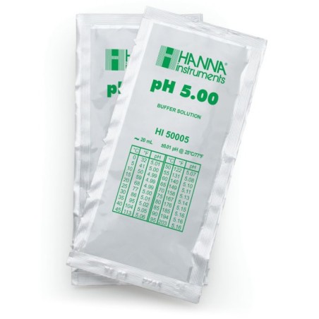 Technical Calibration Buffer Sachets pH 5.00 HI50005-02, NIST Traceable, 25 x 20 mL | EnvMart
