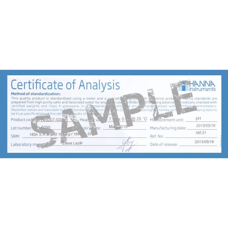 Technical Calibration Buffer Sachets pH 5.00 HI50005-02, NIST Traceable, 25 x 20 mL | EnvMart