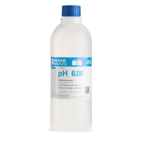 Hanna pH 6.00 Technical Calibration Buffer Solution, 500 mL, ±0.01 pH Accuracy | EnvMart