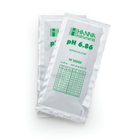 pH 6.86 Calibration Buffer Sachets HI50068-02, 25 x 20mL, ±0.01 pH Accuracy | EnvMart