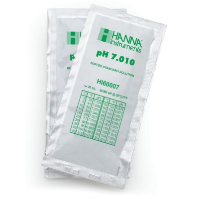 HI60007-02 pH 7.010 Millesimal Buffer Solution 25 x 20 mL Sachets, Accuracy ±0.002 pH | EnvMart