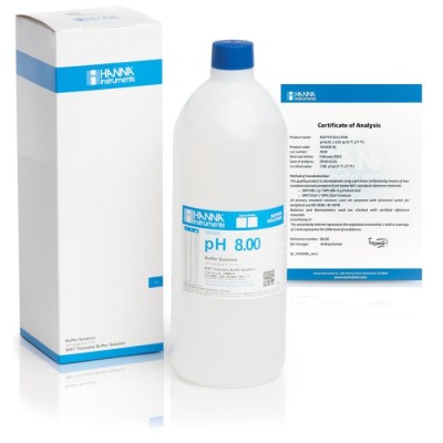 Technical pH 8.00 Calibration Buffer Solution HI5008-01, 1 L, ±0.01 pH Accuracy | EnvMart