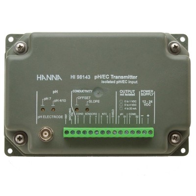 Hanna pH and EC Transmitter with Isolated Output: 0 - 4 V - HI98143