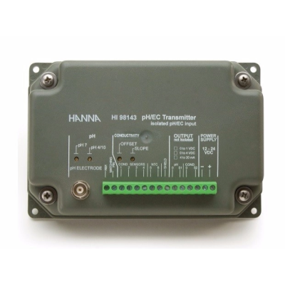 Hanna HI98143 pH and EC Transmitter, 4-20 mA Isolated Output, IP54 | EnvMart