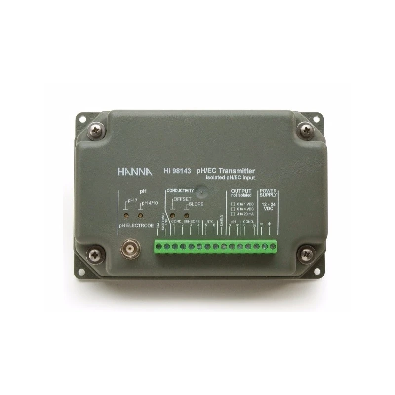 Hanna HI98143 pH and EC Transmitter, 4-20 mA Isolated Output, IP54 | EnvMart