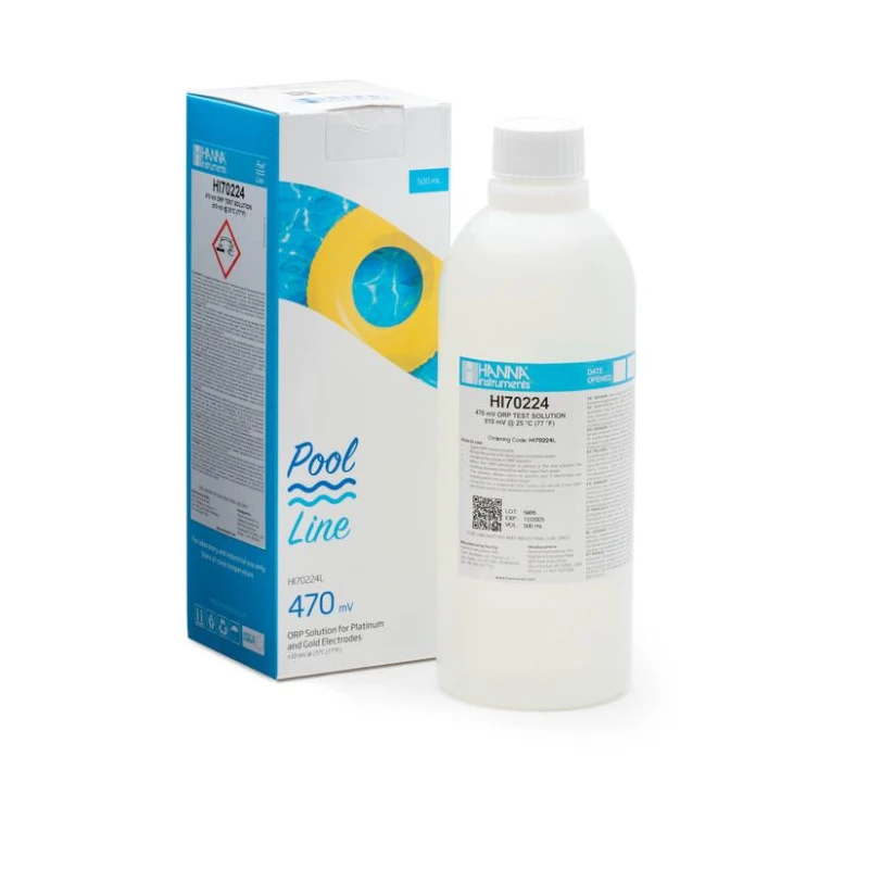 Hanna HI70224L 470 mV ORP Test Solution 500 mL | Pool Line ORP Calibration | EnvMart